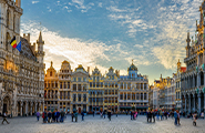 Grand Place with Town Hall and Maison du Roi in Brussels, Belgium.