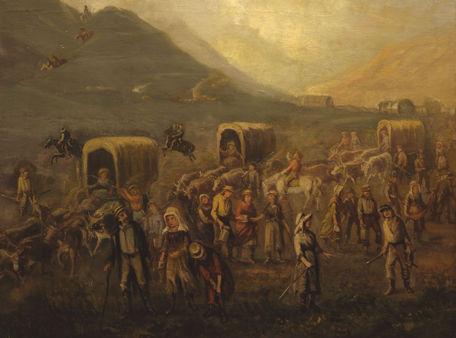 Mormon Emigrants Crossing the Plains in 1862, by Danquart Anthon Weggeland