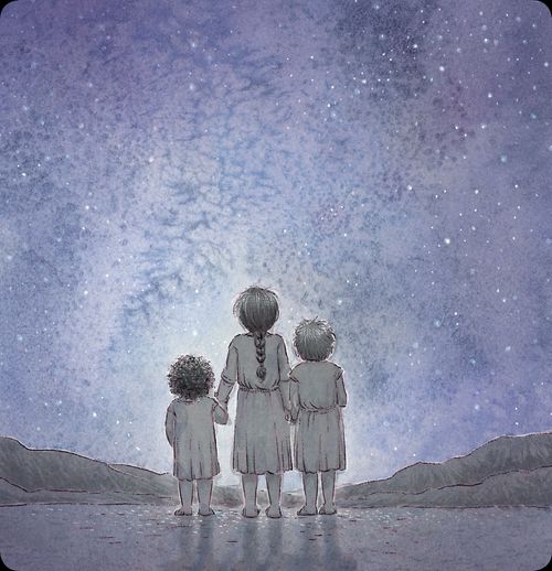 children looking at sky