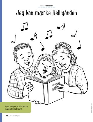 coloring page of children singing