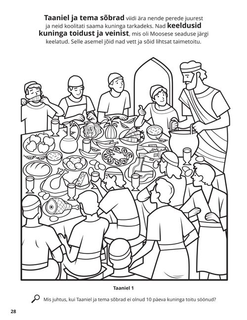 Daniel and His Friends coloring page