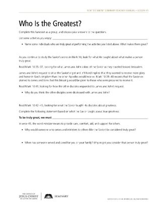 handout, Who Is the Greatest