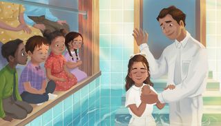 girl being baptized