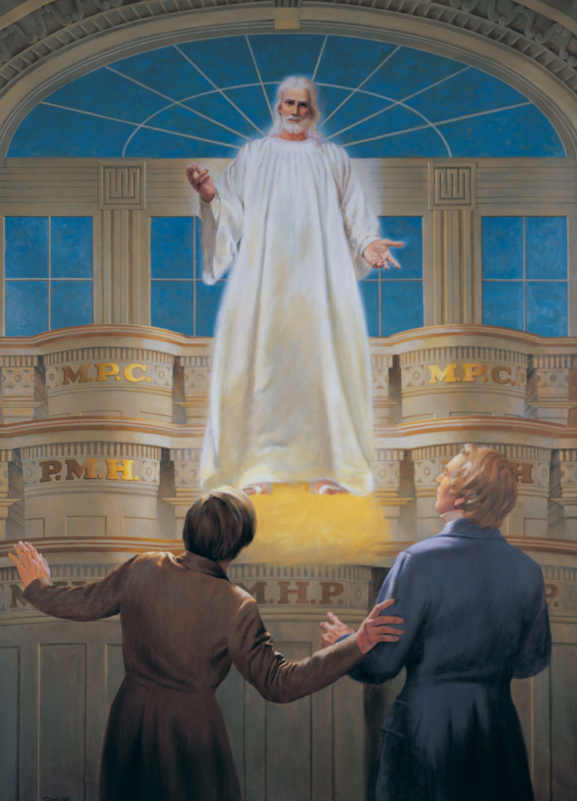 El Señor se aparece a José Smith y a Oliver Cowdery en el Templo de Kirtland, por Theodore S. Gorka