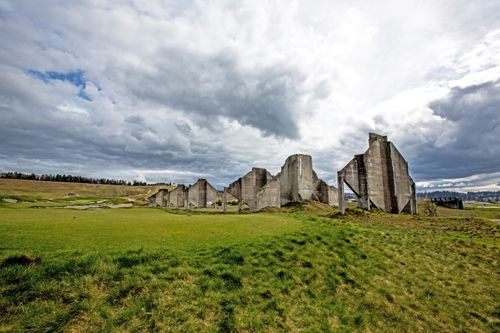 Architecture at a golf course on Chambers Bay in Washington State.