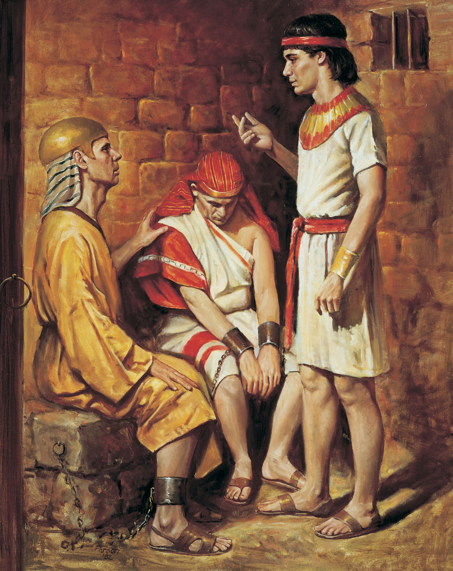 Joseph and the Butler and Baker (Joseph Interprets the Pharaoh’s Servants’ Dreams, by Del Parson; Primary manual 6-19