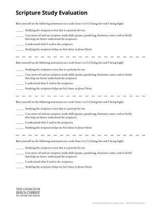 scripture study evaluation handout