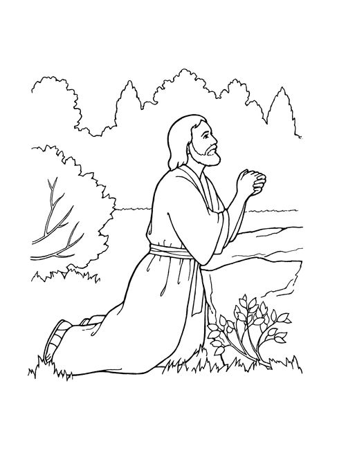 jesus praying in gethsemane black and white