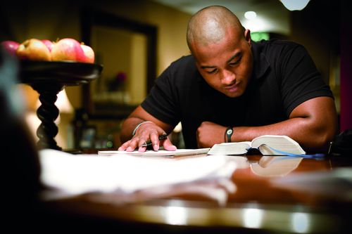 Man studying the scriptures.