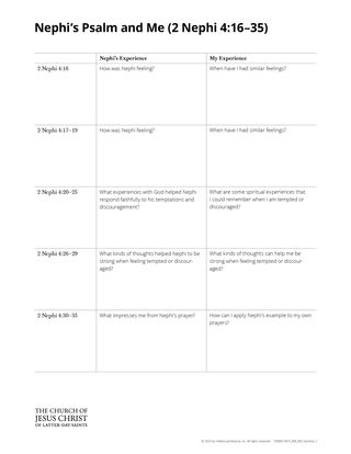 Nephi’s Psalm and me handout