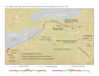 carte des routes des États de New York - Pennsylvanie - Ohio