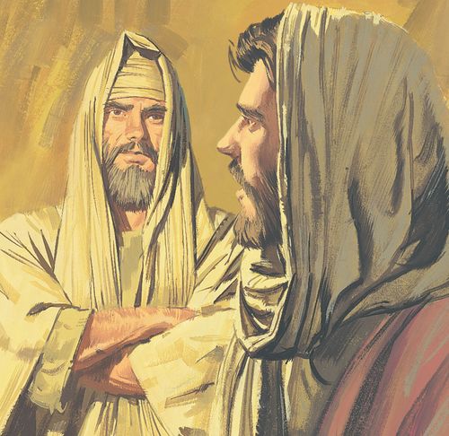 man talking to Jesus