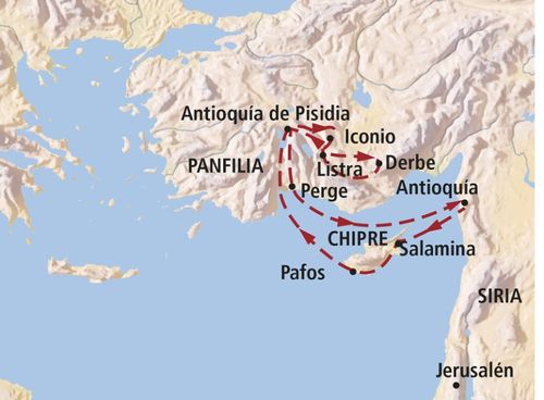 map, Paul’s first missionary journey