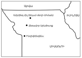 քարտեզ, արևմտյան Միսսուրի