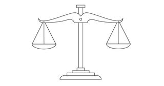 line drawing of weighing scales