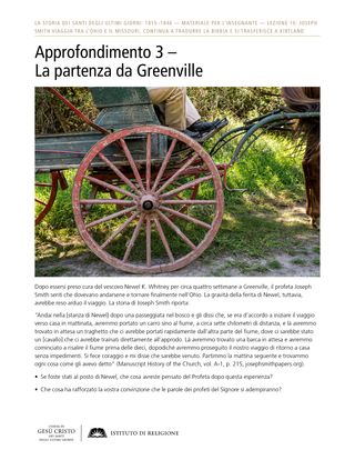 Approfondimento 3 – La partenza da Greenville