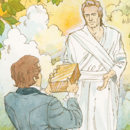 Joseph Smith receiving gold plates