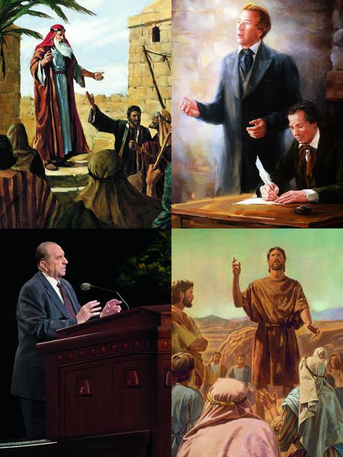 profetas ensinando: Leí, Joseph Smith, Thomas S. Monson, João Batista