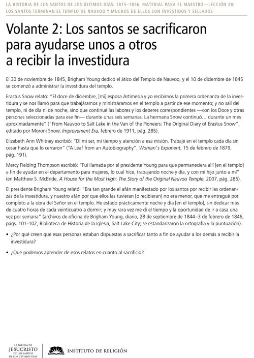 Volante 2: Los santos se sacrificaron para ayudarse unos a otros a recibir la investidura