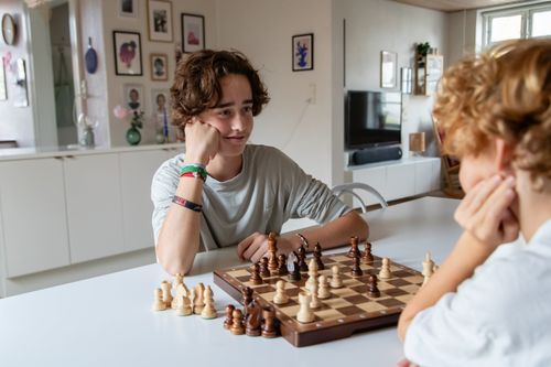 boys playing chess