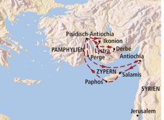 map, Paul’s first missionary journey