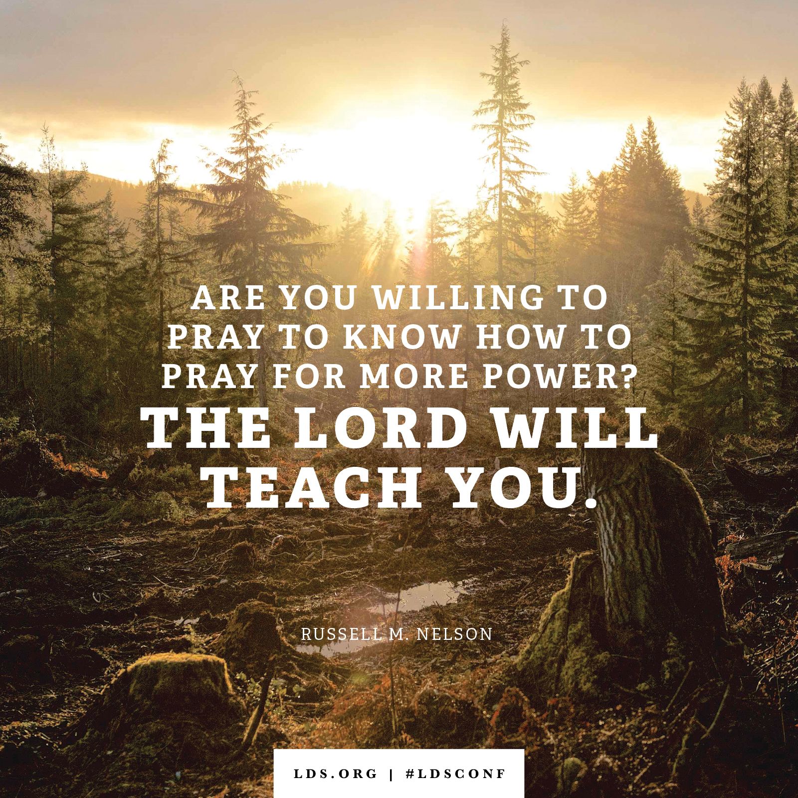 “Are you willing to pray to know how to pray for more power? The Lord will teach you.” —President Russell M. Nelson, “The Price of Priesthood Power”