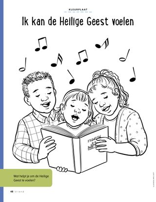 coloring page of children singing