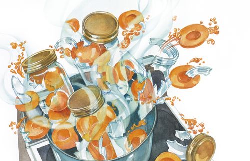 illustration of canning jars breaking