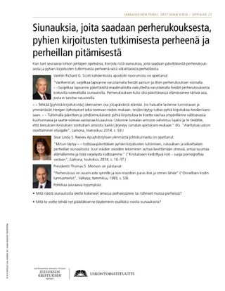 moniste, Siunauksia, joita saadaan perherukouksesta, pyhien kirjoitusten tutkimisesta perheenä ja perheillan pitämisestä