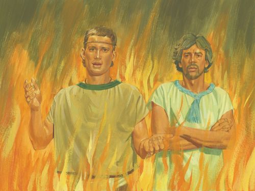 Nephi and Lehi in fire