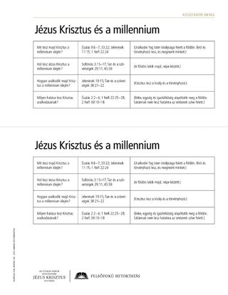 handout, Jesus Christ and the Millennium