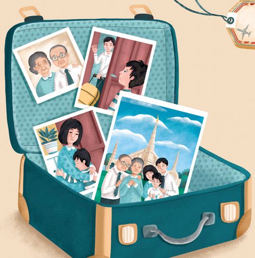 a suitcase full of family photos