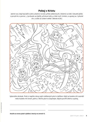 coloring page of Jesus calming the storm