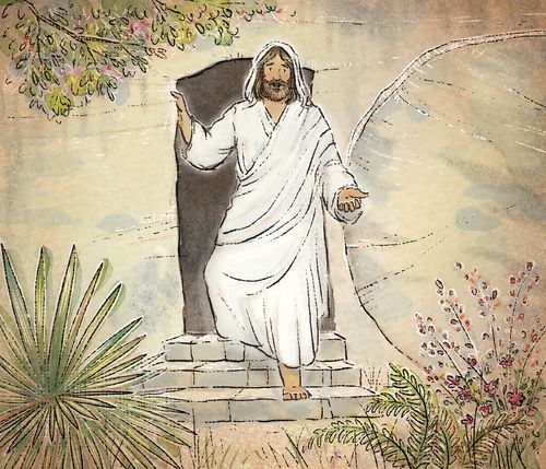 Jesus at the tomb