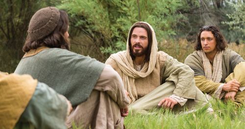 Jesus talking to the disciples