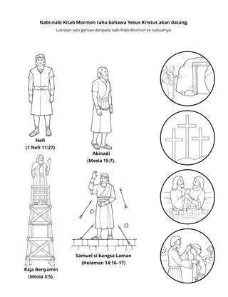 halaman aktiviti: Nabi Kitab Mormon tahu bahawa Yesus Kristus akan datang