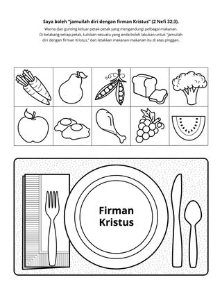 halaman aktiviti: Saya boleh “berjamu firman Kristus”