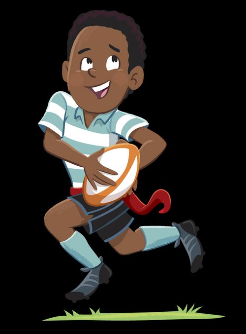 boy running with rugby ball