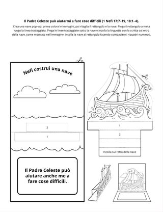 pagina delle attività: il Padre Celeste può aiutarmi a fare cose difficili