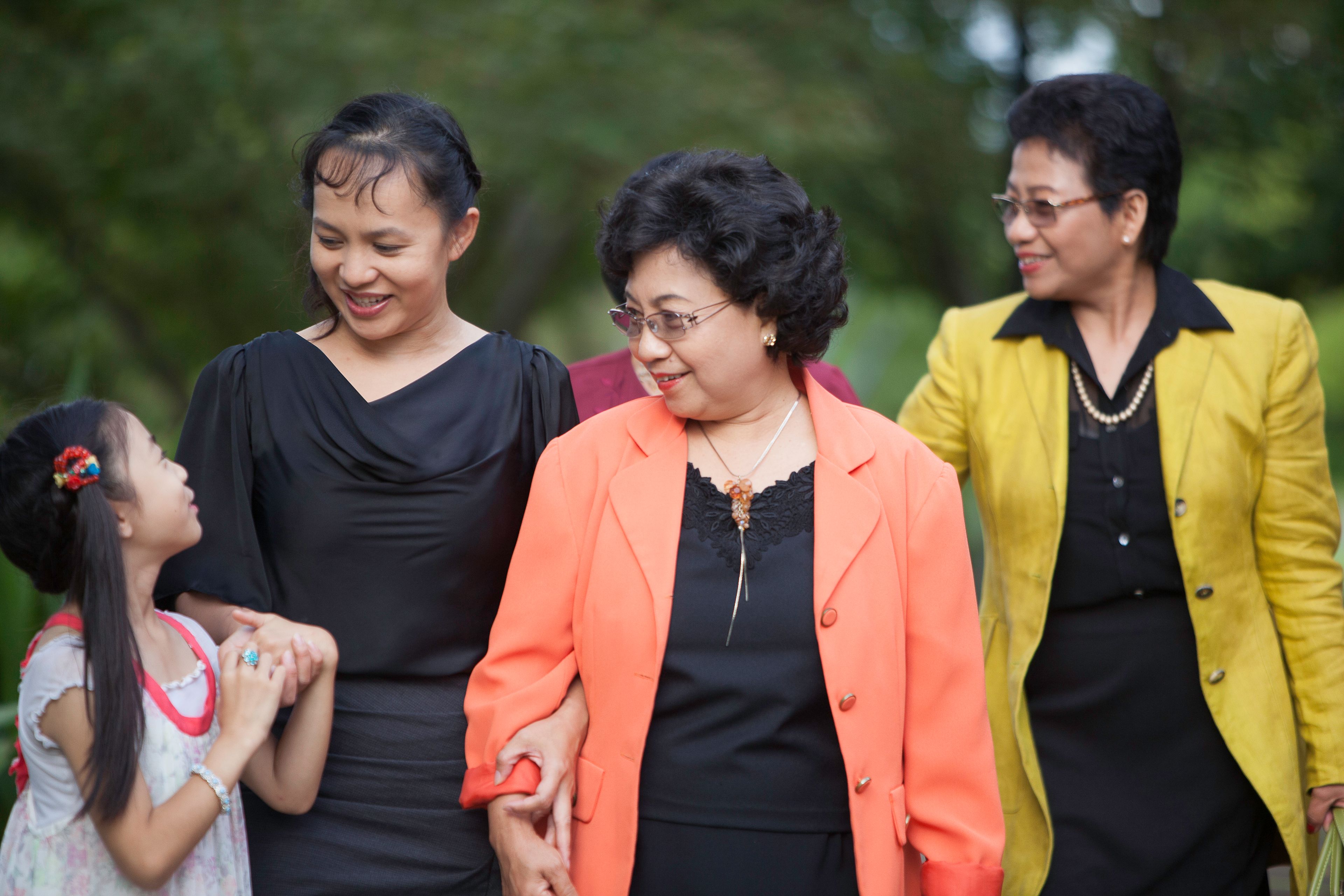 Several generations of a family attending the general women’s session of general conference in Baulkham Hills, Australia.