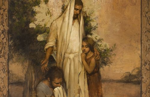 painting of Christ with children