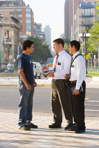 missionaries tracting