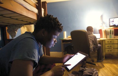 young man with tablet