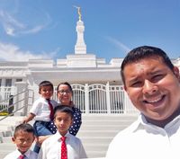 family at the temple