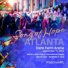large poster to announce the coming of the 2024 tabernacle choir coming on the southern states tour and their concerts in Atlanta Georgia