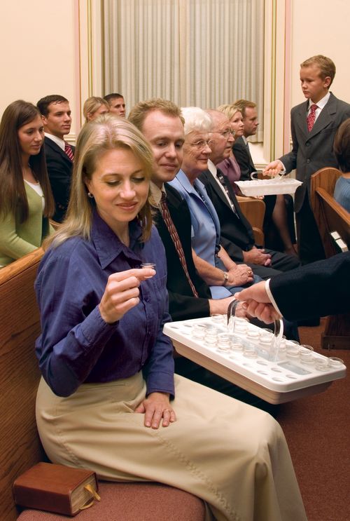 woman taking the sacrament