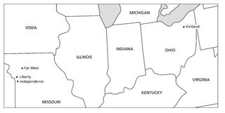 zemljopisna karta, od Ohija do Missourija