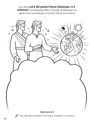 God Planned the Creation coloring page