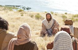 Jesus teaches His followers essential Christian traits, such as kindness, forgiveness, and love