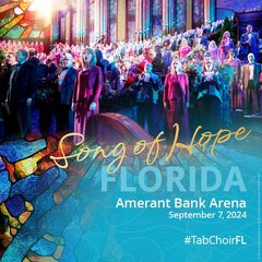 large poster to announce the coming of the 2024 tabernacle choir coming on the southern states tour and their concerts in Florida